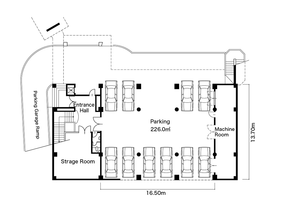 Semi-basement (Parking) Floor Plan