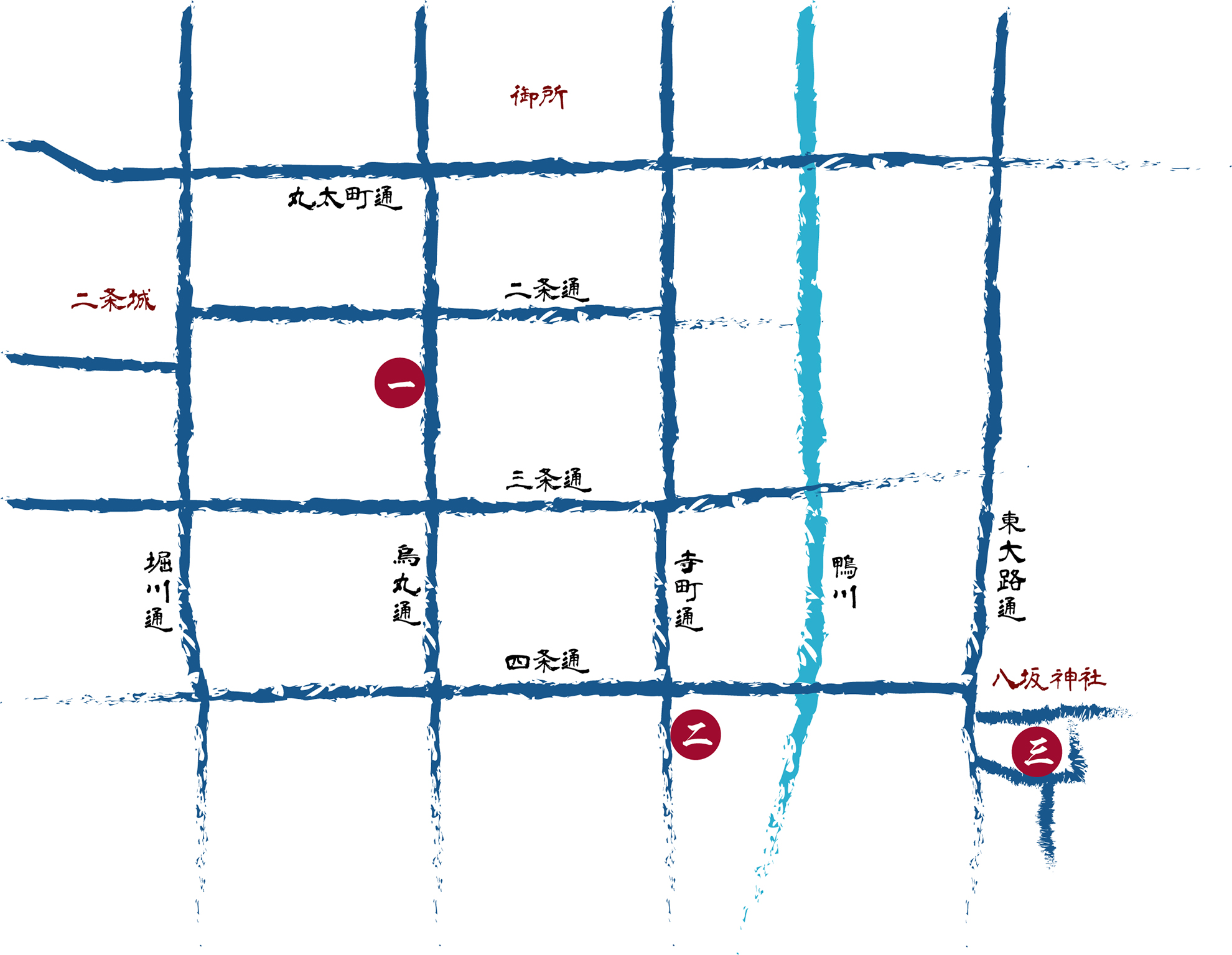 京都三遷の地図